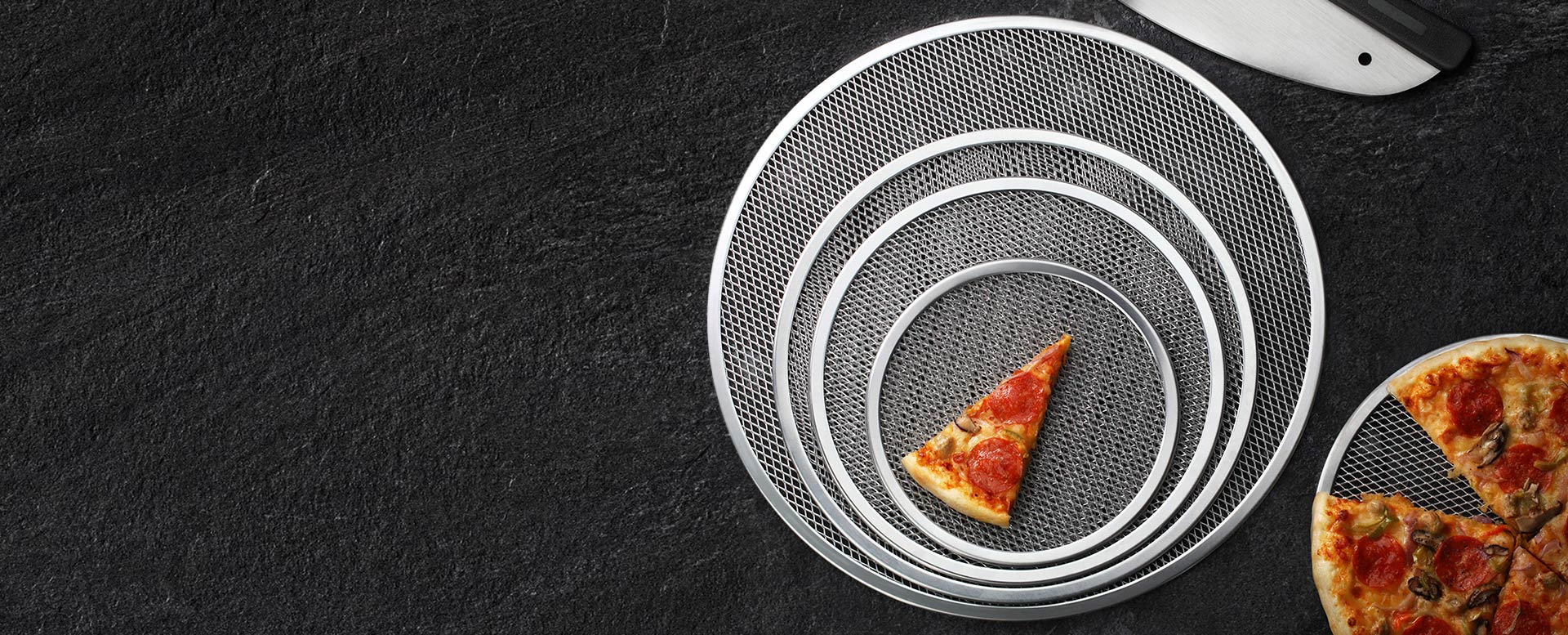 Aluminiums pizza -skjermer