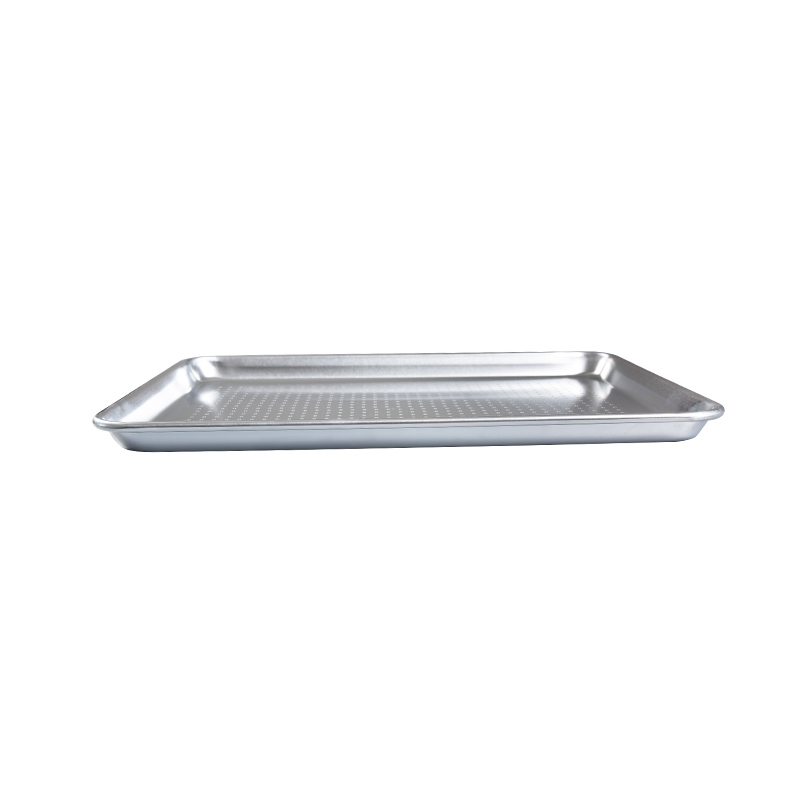 Naturlig og ikke-belagt ren aluminium perforert halv ark /bun-panne 18-tommers L x13-tommers W x1-tommers H (halv størrelse)