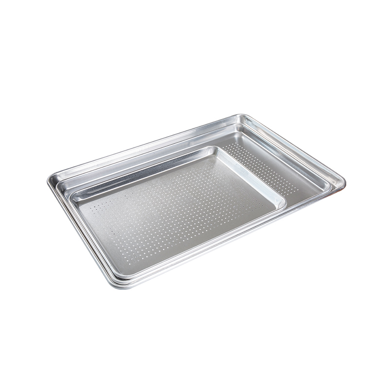 Naturlig og ikke-belagt ren aluminium perforert halv ark /bun-panne 18-tommers L x13-tommers W x1-tommers H (halv størrelse)